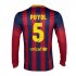 13-14 Barcelona #5 Puyol Home Long Sleeve Soccer Jersey Shirt