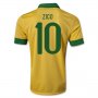 13/14 Brazil #10 Zico Yellow Home Jersey Shirt