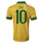 13/14 Brazil #10 Zico Yellow Home Jersey Shirt