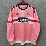 Juventus 15-16 Retro Soccer Jersey Long Sleeve Away Pink Football Shirt