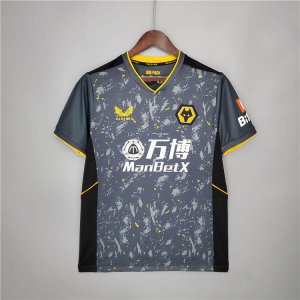 Wolverhampton Wanderers 21-22 Away Black Soccer Jerseys Football Shirt