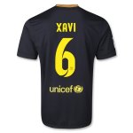 13-14 Barcelona #6 XAVI Away Black Soccer Jersey Shirt