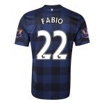 13-14 Manchester United #22 FABIO Away Black Jersey Shirt