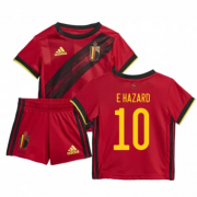 Kids Belgium Euro 2020 Home Red #10 Hazard Soccer Kit(Shirt+Shorts)