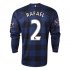 13-14 Manchester United #2 RAFAEL Away Black Long Sleeve Jersey Shirt