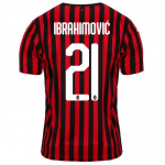 2019-20 AC Milan Home IBRAHIMOVIC #21 Soccer Jersey Shirt