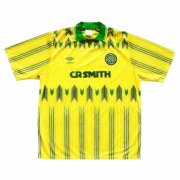 Celtic 91-92 Away Yellow Retro Soccer Jersey Shirt