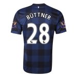 13-14 Manchester United #28 BUTTNER Away Black Jersey Shirt
