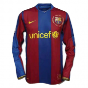 07-08 BARCELONA RETRO HOME 50-YEAS ANNIVERSARY LONG SLEEVE SOCCER JERSEY SHIRT