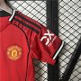 Kids Manchester United 25/26 Home Soccer Kit (Shirt+Shorts)