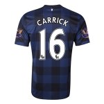13-14 Manchester United #16 CARRICK Away Black Jersey Shirt