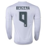 Real Madrid LS Home 2015-16 BENZEMA #9 Soccer Jersey