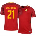 Roma Home 2017/18 Maxime Gonalons #21 Soccer Jersey Shirt
