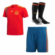Kids Spain Home 2018 World Cup Soccer Kit(Shirt+Shorts+Socks)