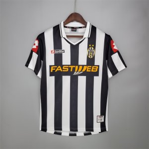 Juventus 01-02 Retro Soccer Jersey Home White&Black Football Shirt