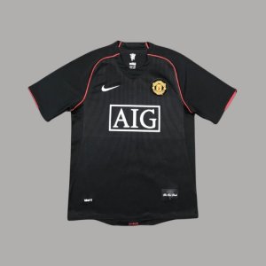 07-08 MANCHESTER UNITED RETRO BLACK SOCCER JERSEY FOOTBALL SHIRT