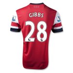 13/14 Arsenal #28 Gibbs Home Red Soccer Jersey Shirt