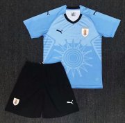Kids Uruguay Home 2018 World Cup Blue Soccer Kit (Shirt+ Shorts)