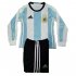 Kids Argentina LS Home 2016 Soccer Kit(Shirt+Shorts)