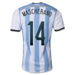 2014 Argentina #14 Mascherano Home Soccer Jersey Shirt