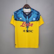 NAPOLI X MARCELO BURLON 2021 YELLOW SOCCER JERSEY FOOTBALL SHIRT