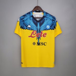 NAPOLI X MARCELO BURLON 2021 YELLOW SOCCER JERSEY FOOTBALL SHIRT