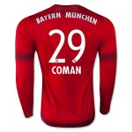Bayern Munich LS Home 2015-16 COMAN #29 Soccer Jersey