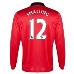 13-14 Manchester United #12 Smalling Home Long Sleeve Jersey Shirt