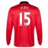 13-14 Manchester United #15 Vidic Home Long Sleeve Jersey Shirt