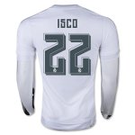 Real Madrid LS Home 2015-16 ISCO #22 Soccer Jersey