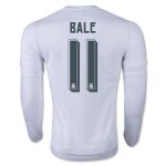 Real Madrid LS Home 2015-16 BALE #11 Soccer Jersey