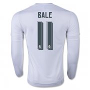 Real Madrid LS Home 2015-16 BALE #11 Soccer Jersey