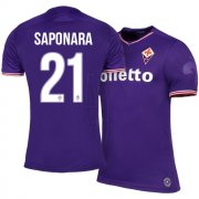 Fiorentina Home 2017/18 #21 Riccardo Saponara Soccer Jersey Shirt