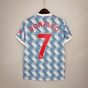 Manchester United 21-22 Kit Away Light Blue Ronaldo #7 Soccer Jersey Football Shirt