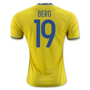 Sweden Home 2016 Berg 19 Soccer Jersey Shirt