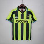 Manchester City 98-99 Away Green Retro Soccer Jersey Football Shirt