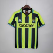 Manchester City 98-99 Away Green Retro Soccer Jersey Football Shirt