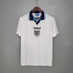 1996 England Home White Retro Soccer Jersey Football Shirt