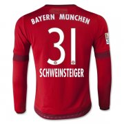 Bayern Munich LS Home 2015-16 SCHWEINSTEIGER #31 Soccer Jersey