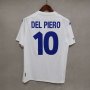 Italy FootBall Shirt 2000 Retro White Soccer Jersey #10 DEL PIERO