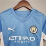 Kids Manchester City 21-22 Home Blue Soccer Football Kit (Shirt+Shorts)