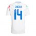 UEFA Euro 2024 Italy Football Shirt Away White Jersey CHIESA #14