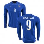 Italy LS Home 2016 Balotelli Soccer Jersey