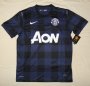 13-14 Manchester United Away Black Jersey Kit(Shirt+Short)