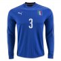 Italy LS Home 2016 CHIELLINI #3 Soccer Jersey