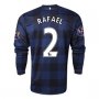 13-14 Manchester United #2 RAFAEL Away Black Long Sleeve Jersey Shirt