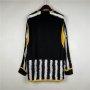 23/24 Juventus Home Soccer Jersey Long Sleeve Football Shirt