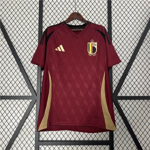 UEFA Euro 2024 Belgium Home Brown Football Shirt Soccer Jersey