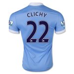Manchester City Home 2015-16 CLICHY #22 Soccer Jersey