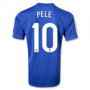 2013 Brazil #10 PELE Blue Away Jersey Shirt